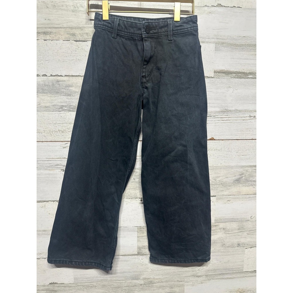 Guess Wide Leg Jeans Girls Size 8 Black High Waisted Relaxed Denim EUC